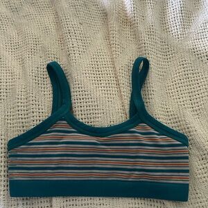 Urban Outfitters Teal Striped Bralette